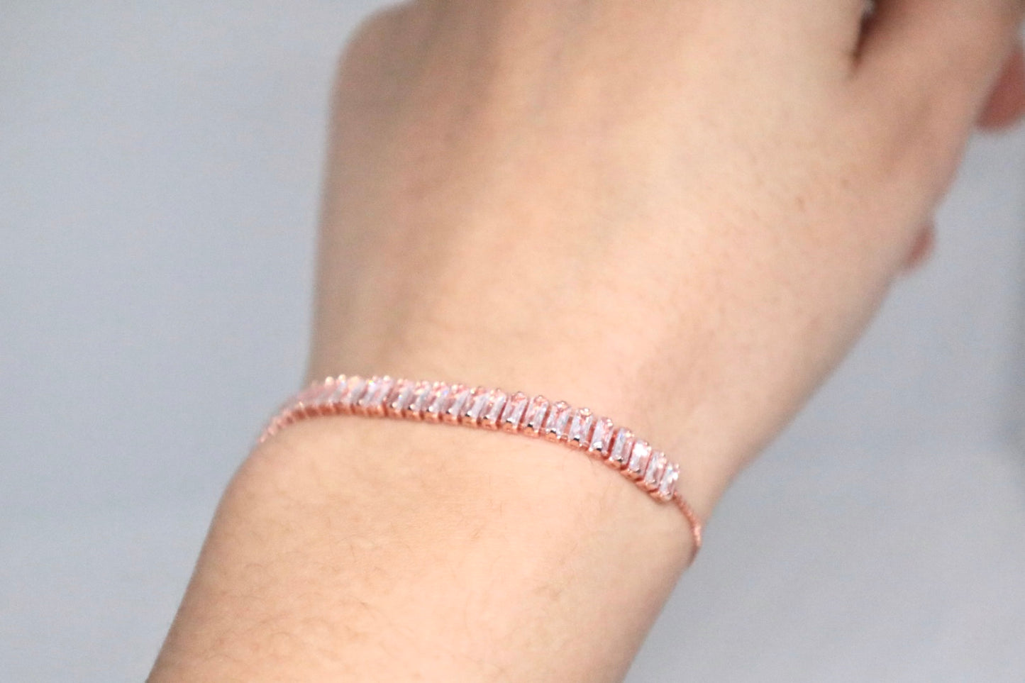 Rosé Tennis Bracelet Rectangle