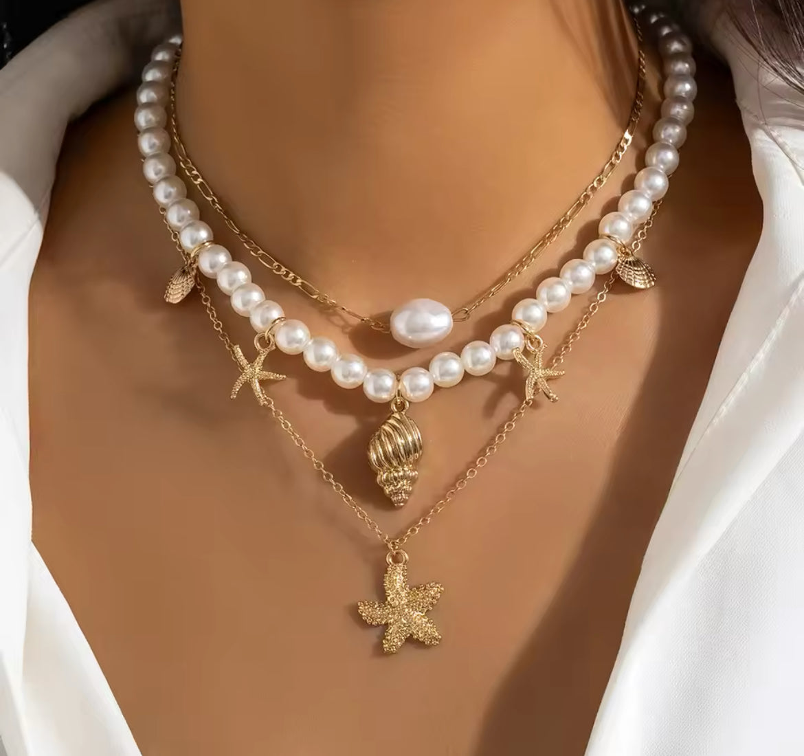 Pearl necklace set